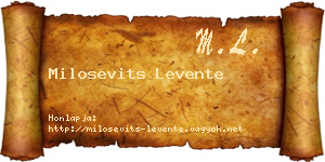 Milosevits Levente névjegykártya