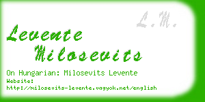 levente milosevits business card